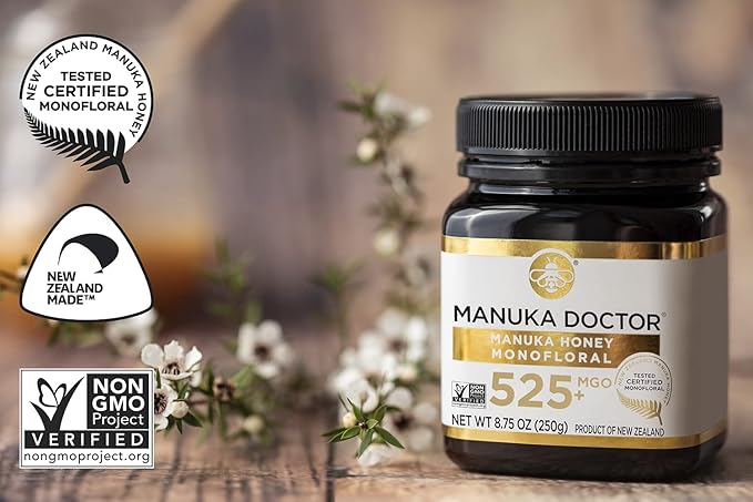 MANUKA DOCTOR - MGO 30+ Multifloral SQUEEZY and MGO 525+ Monofloral Manuka Honey Value Bundle 100% Pure New Zealand Honey. Certified. Guaranteed. RAW. Non-GMO