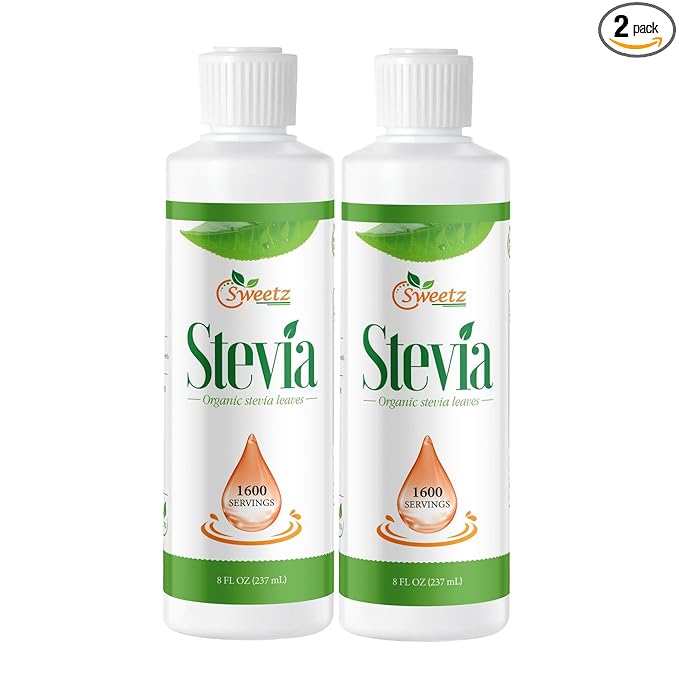 Liquid Stevia – Sweet Drops –Made from Reb-D Rich Organic Extract –Concentrated Liquid Stevia Sweetener for Drinks Food &amp Pastries No Calories &amp Carb – 8 Fl Oz (2 pack)