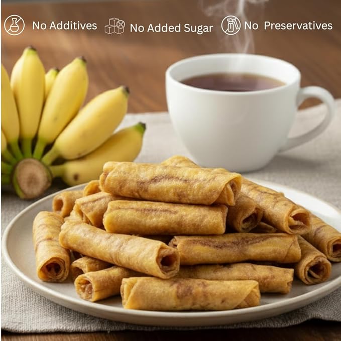Organic Sun Dried Banana Snacks - Natural Fruit Leather No Sugar Added - No Preservatives - Unsulfured - Soft and Chewy - Bulk Value Pack (2 LB)