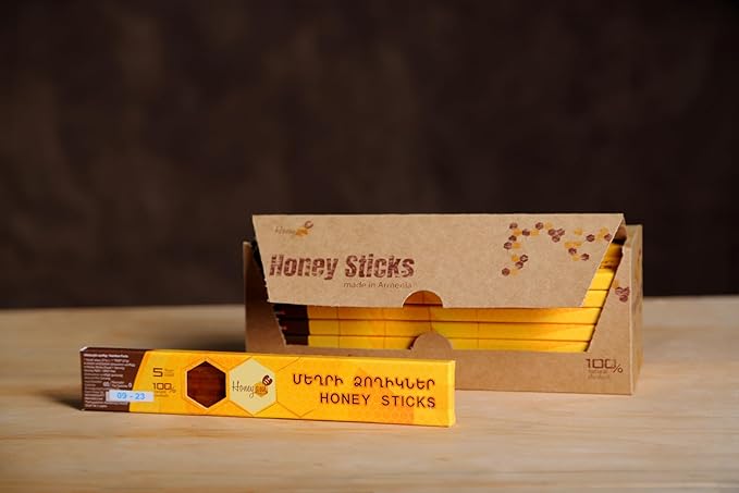 Honey Sticks 100% Pure Raw Honey 16 Packs of 5 Sticks 80 Total Made in Armenia