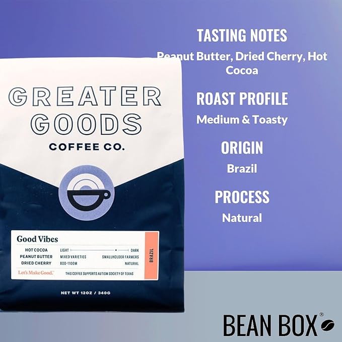 Bean Box Sampler - Roasted by Greater Goods Co. 3-Pack Freshly Ground Gourmet Coffee