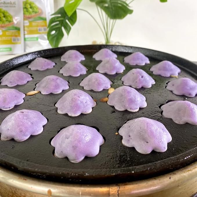 เชฟจ๋า Traditional Thai Purple Sweet Potato Pancake Mix – Authentic Chewy Singapore-Style Pancake Flour Blend – Easy-to-Prepare Tropical Snack (500g)