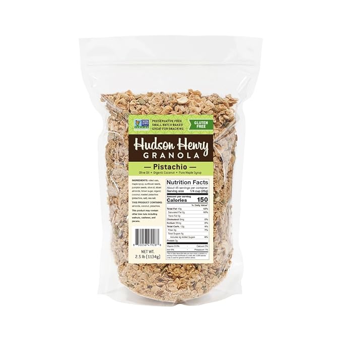 Hudson Henry Granola Pistachio - 2.5lb Bulk Bag | Non-GMO Project Verified Gluten Free