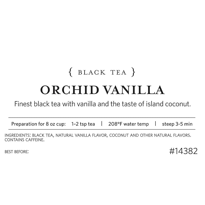 Tea Forte Premium Loose Leaf Tea Blend Resealable 1 Pound Bag Makes 160-175 Cups Orchid Vanilla