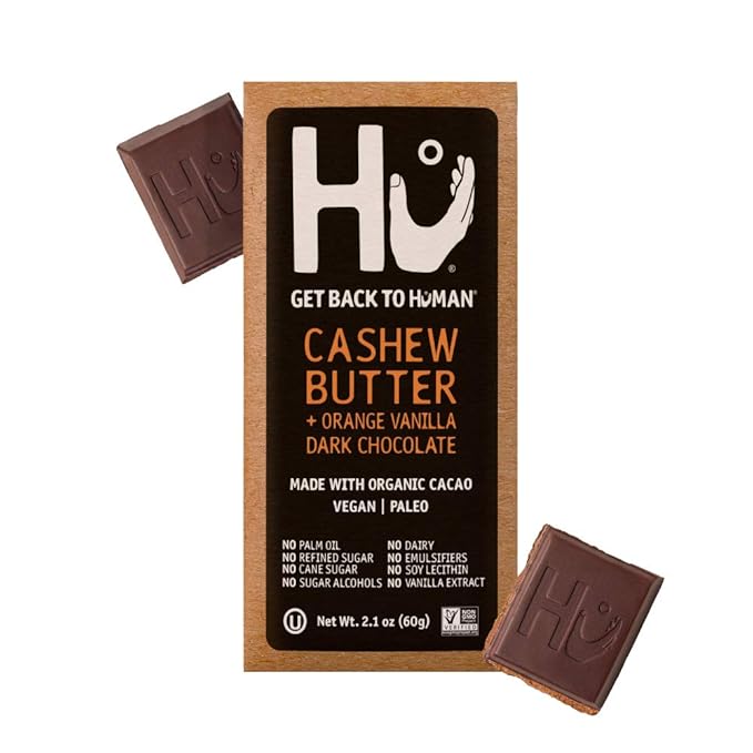 Hu Chocolate Bars | 8 Pack Orange Dream Vanilla Cashew Butter Chocolate | Natural Organic Vegan Gluten Free Paleo Non GMO Fair Trade Dark Chocolate | 2.1oz Each