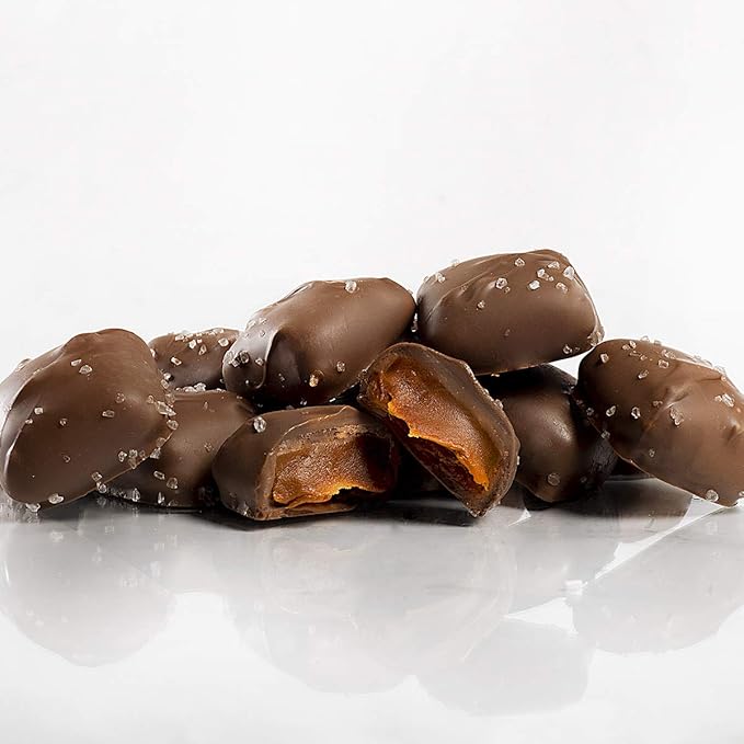 Sanders Milk Chocolate Sea Salt Caramels Kettle Cooked Caramel Covered in Milk Chocolate Individually Wrapped 3 Piece Set (24 Count)