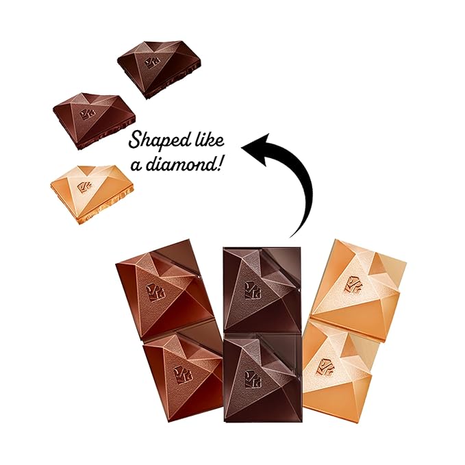 RED Delight®™ 100 Piece Chocolate Gift Box (100 Piece Gift Box w/Bite Size Bars +14 Plush Bear Variety: Milk Dark &amp Blonde)