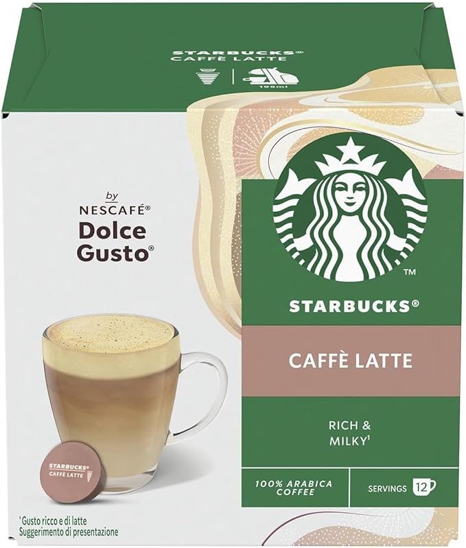 NESCAFÉ Dolce Gusto Starbucks Caffe Latte Coffee Pods x12 (Pack of 1)
