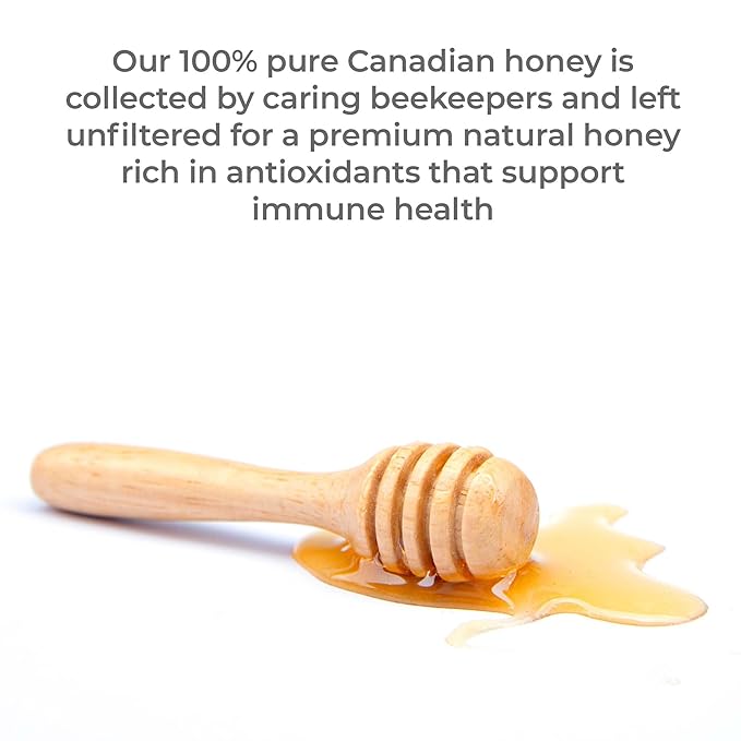 Premier Research Labs Canadian Gold Honey - Raw Honey Pure Honey Raw Unpasteurized Honey Unfiltered 100% Pure Sugar-Free Unprocessed Wildflower Honey - 1 lb Jar