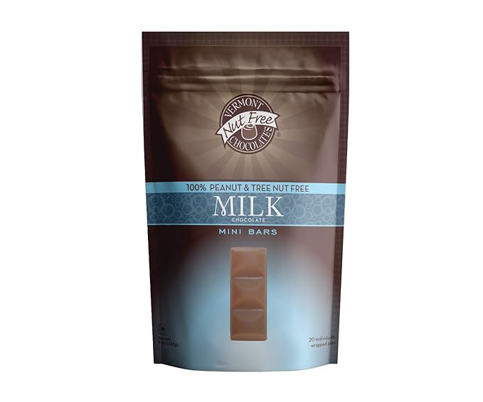 Vermont Nut Free Chocolates Mini Chocolate Bars 9 Ounces Nut-Free Egg-Free Kosher (Mini Milk Chocolate)