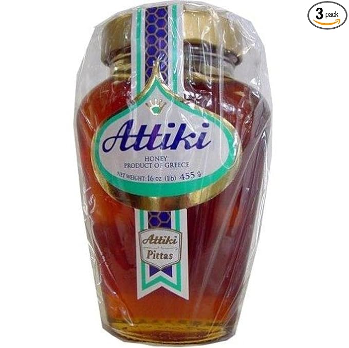 Attiki Pure Greek Honey 16-Ounce Bottles (Pack of 3)