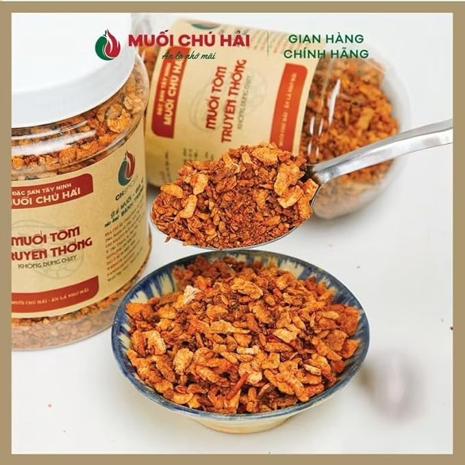 Muoi Tom Tay Ninh Chu Hai Chopspices Traditional Vietnamese Shrimp Salt Seasoning Natural Spiced mixed - 450 gram
