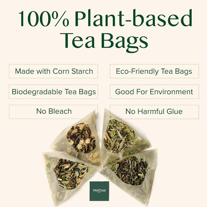 VAHDAM Exotic Darjeeling First Flush Tea Leaves (100 Black Tea Bags) High Caffeine Non GMO Gluten Free | Aromatic &amp Robust | Unblended First Flush Darjeeling Tea Bags | Resealable Ziplock Pouch