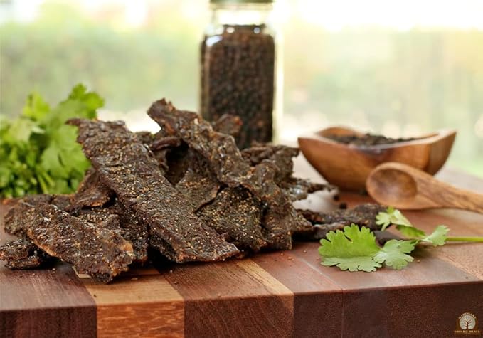 Mahogany Smoked Meats: Peppered Brisket Jerky - 16oz