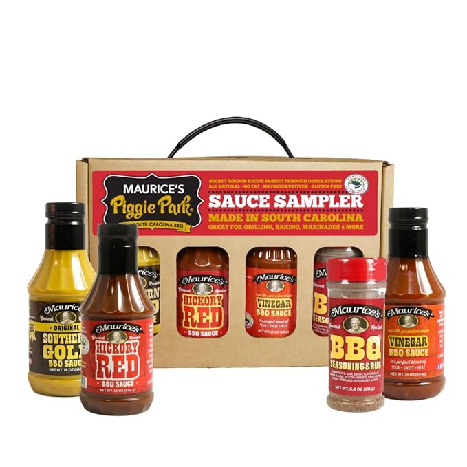 Maurice's Barbeque Grill Variety Set - Southern Gold® BBQ Sauce Barbeque Seasoning &amp Rub Vinegar BBQ Sauce &amp Hickory Red Barbecue