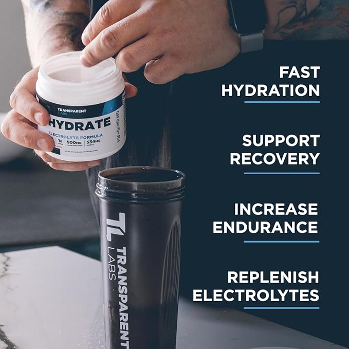Transparent Labs Grass-Fed Whey Protein Isolate (30 Servings Strawberry Milkshake) &amp Hydrate Electrolytes Powder (40 Servings Peach Mango)
