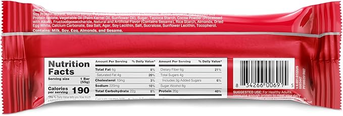 BSN Protein Crisp Bar Chocolate Crunch 20 Gram Protein Snack Bars with Whey and Fiber Gluten-Free Crunchy Energy Bars for Workout Fitness On-the-Go 12 Count