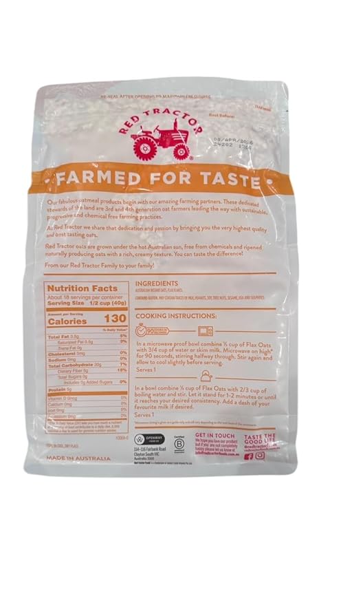 Red Tractor Australian Creamy Style Oats with Flax Flakes 737g