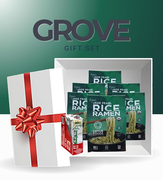6x Jade Pearl Organic Rice Ramen - 10OZ Bundle with Chopstick Bamboo 10PC — Nutritious Gluten-Free Noodles Made with Organic Rice and Bamboo Extract for Simple Flavorful Meals — Gift Set (7 Items)