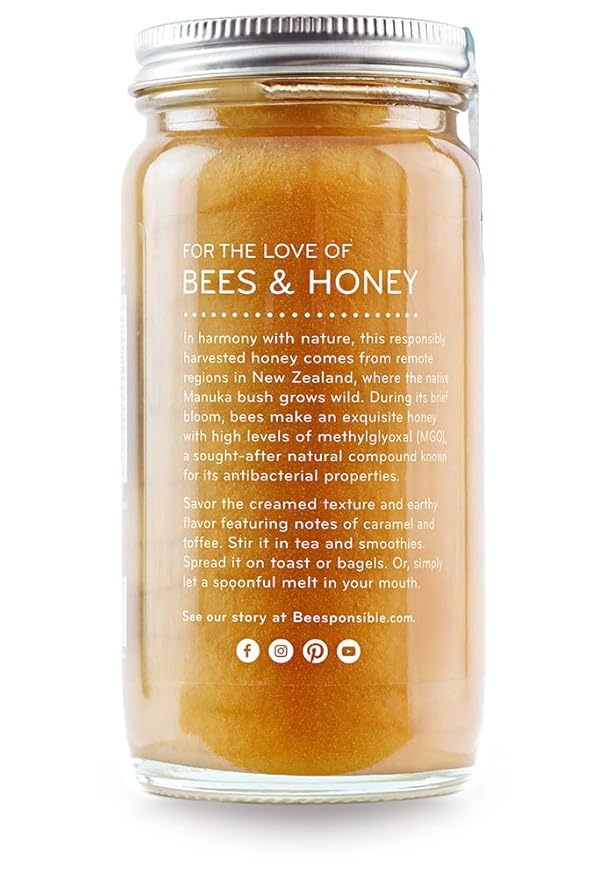 Bee Harmony Raw Manuka Honey 400+ MGO New Zealand 12 OZ