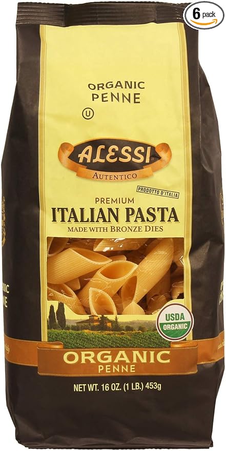 Alessi Organic Penne Italian Pasta Kosher 16 Ounces (Pack Of 6)