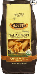Alessi Organic Penne Italian Pasta Kosher 16 Ounces (Pack Of 6)