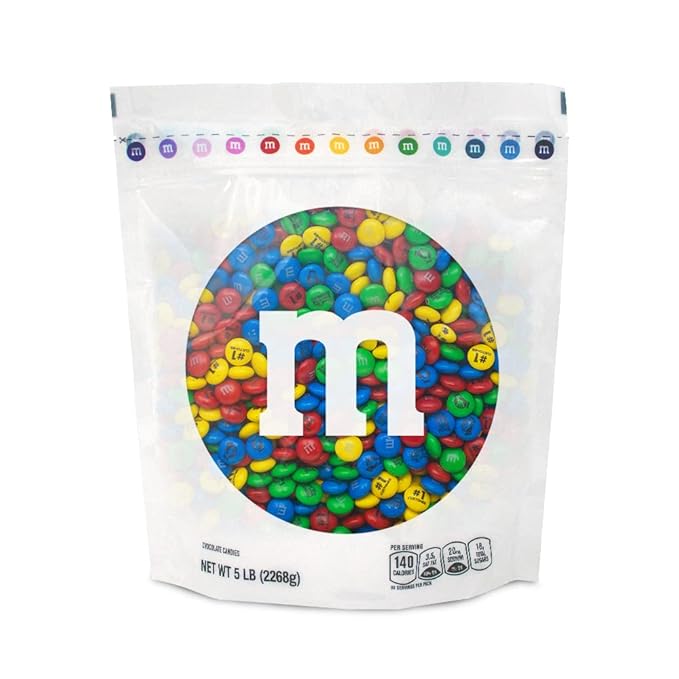 M&ampM’S WORLD Pre-Designed Customer Focus Milk Chocolate Candy-5lbs of Bulk Candy in Resealable Pack for Customer Thank You GiftsTrade ShowsBusiness MeetingsClient Thank You &amp Customer Apprec