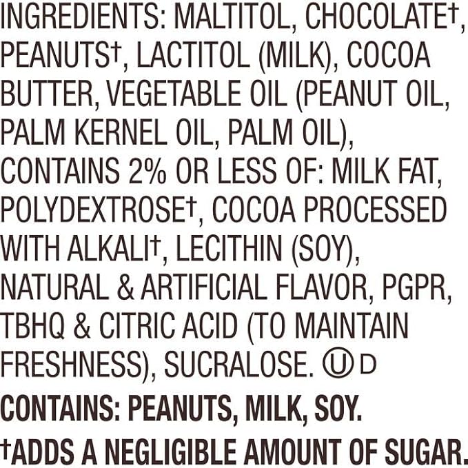 Zero Sugar ReeseDark Chocolate Peanut Butter Cups 2 Lb Sugar Free Individually Wrapped Peanut Butter Cups Treat Bulk Sugar Free Candy Keto Friendly Gluten Free Appx 130 Pieces