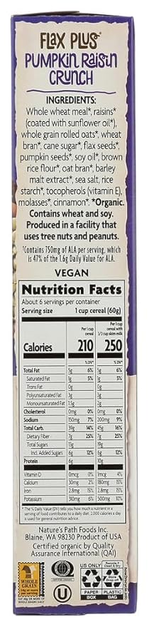 Nature's Path Organic Flax Plus Pumpkin Crunch Cereal 12.35 Ounce