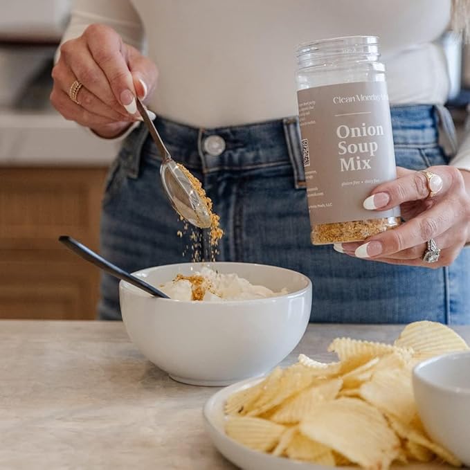 Clean Monday Meals Onion Seasoning Mix | Gluten Free Dairy Free No Artificial Additives | Versatile Dry Onion &amp Garlic Seasoning for Soups Sauces &amp Cooking | 11 oz (≈ 314 g)