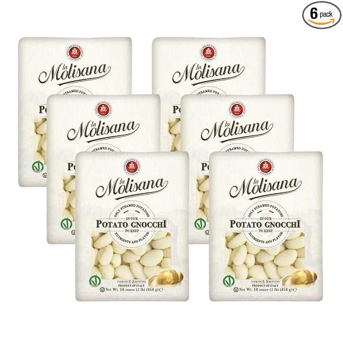 La Molisana Potato Gnocchi 6-Pack - Authentic Italian Gnocchi Soft &amp Delicate Cooks in 2 Minutes (6 x 1lb Bags)