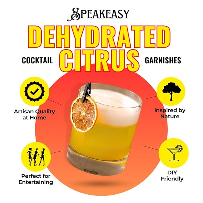 3-PACK | (Variety Pack) COCKTAIL GARNISHES Speakeasy Premium Dried Citrus Slices – 3-Pack Variety (Orange Lemon &amp Lime) 5oz Total | All-Natural Dehydrated Fruit Garnish for Cocktails Mocktails
