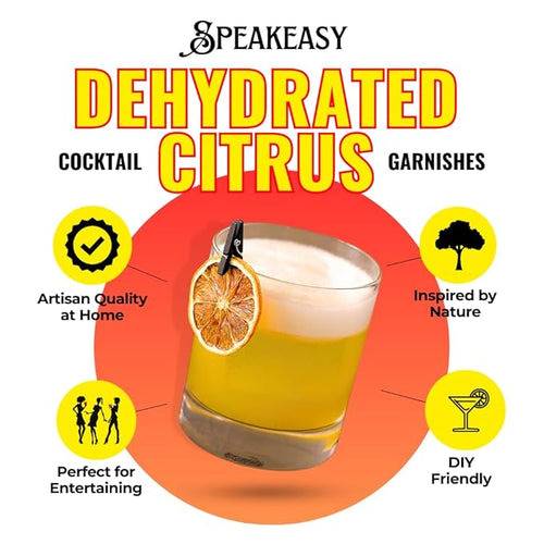 3-PACK | (Variety Pack) COCKTAIL GARNISHES Speakeasy Premium Dried Citrus Slices – 3-Pack Variety (Orange Lemon &amp Lime) 5oz Total | All-Natural Dehydrated Fruit Garnish for Cocktails Mocktails
