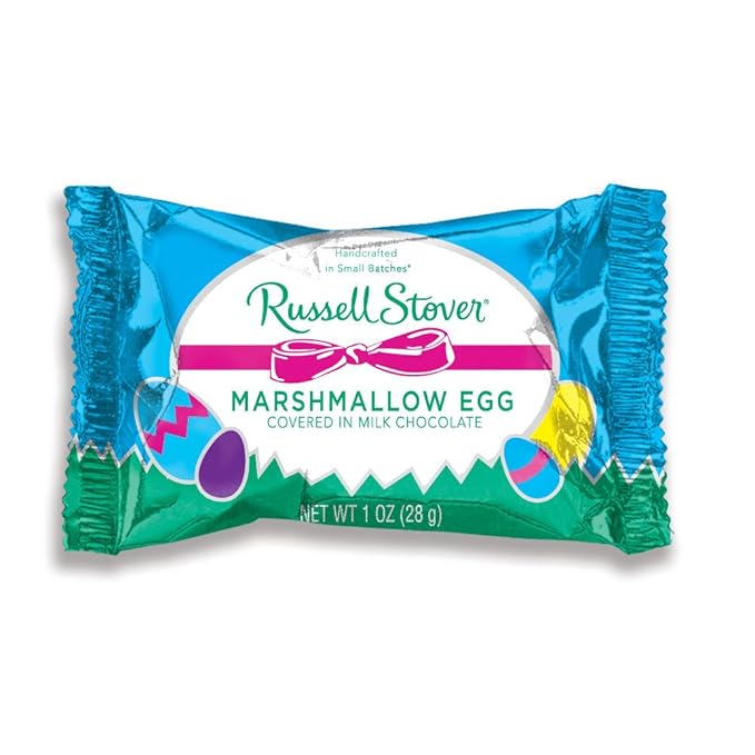 Russell Stover Marshmallow &amp Milk Chocolate Easter Eggs 1 box contains 36 individually wrapped easter eggs 28g each