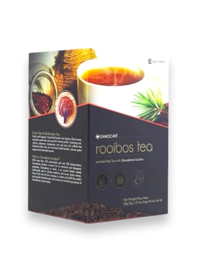Generic Rooibos Tea from Gano Excel is a Red Rooibos Leaf Tea Rich in Antioxidants with Ganoderma Lucidum 20 Sachets
