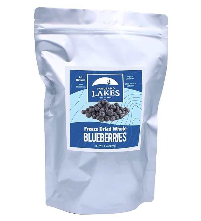 Thousand Lakes Freeze Dried Bulk Berries Bundle - 100% Sliced Strawberries 5 oz Whole Raspberries 2-Pack (2.4 oz total) Whole Blueberries 3.5 oz