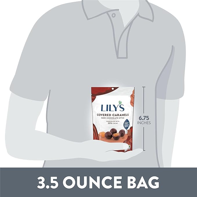 Milk Chocolate Style Caramels By Lily's Sweets | Stevia Sweetened No Added Sugar Low-Carb Keto Friendly | Fair Trade Gluten-Free &amp Non-Gmo | 3.5 oz 3 Pack