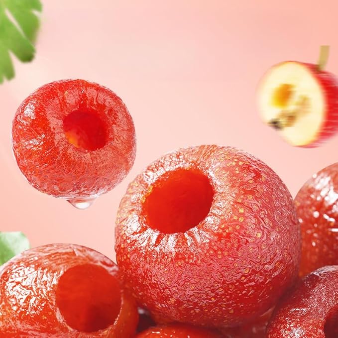 Core Free Hawthorn Fruit Balls80g/Bag Dried Fruit Preserves Hollow Hawthorn Office Fruit Snacks Family Health Snacks Gifts Afternoon Tea Dim Sum Desserts Chinese Food (10 Bags)