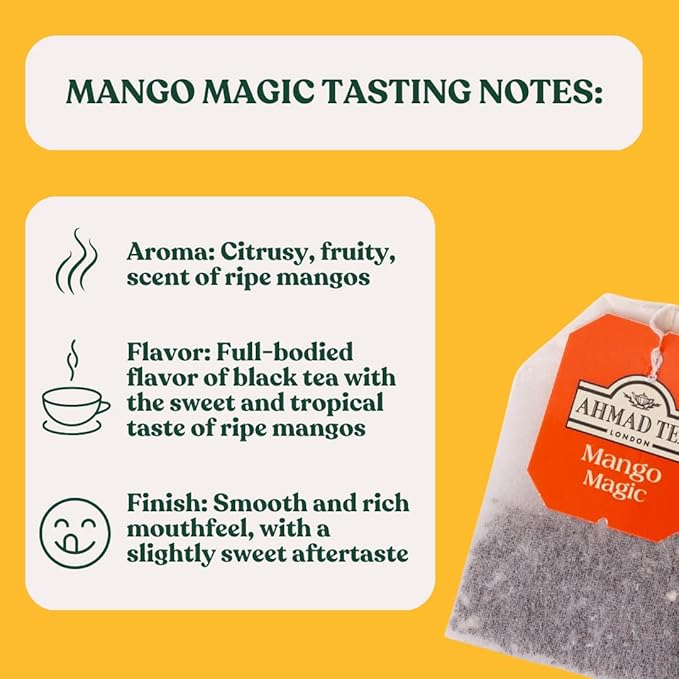 Ahmad Tea Mango Magic Black Tea 20-Count Boxes (Pack of 6)