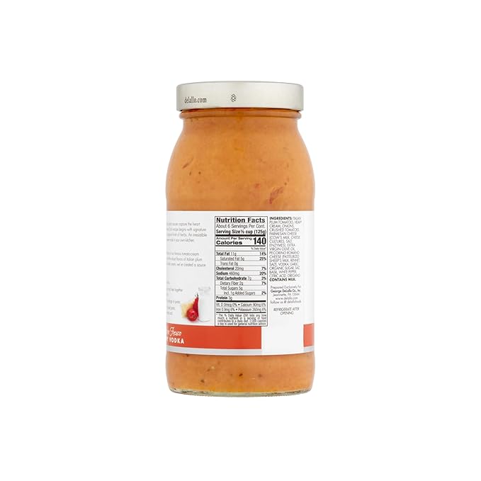 DeLallo Creamy Vodka Sauce (6-Pack) Pomodoro Fresco Made with Parmesan and Pecorino Romano Cheeses Tangy Sweet Tomato Flavor Gluten Free All Natural