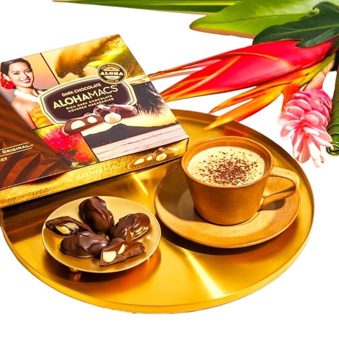 Hawaiian Host AlohaMacs Dark Chocolate Macadamia Nuts - Premium Hawaiian Easter &amp Mother's Day Gift - 5 Box Tote (25oz Total)