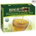 Biggllo premium organic green tea 150 ct. Individually wrapped tea bags - organic green tea bags