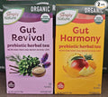 Simply Nature Organic Gut Revival &amp Harmony Prebiotic Herbal Tea Caffeine Free 0.85oz 24g (Two Boxes)