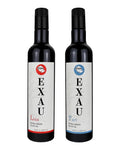 EXAU Italian Extra Virgin Olive Oil Set - Due2 897 mg/kg Polyphenol Rich Olive Oil From Italy Non-GMO Early Harvest First Cold Pressed for Drinking and Cooking 2 Pack 16.9 Fl Oz (1L)