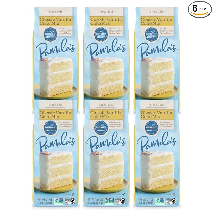 Pamela’s Baking Mixes Classic Vanilla Cake Mix Gluten-Free 21 oz. (Pack of 6)