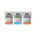 Lentil Telepathy SMORES Breakfast Variety Pack - Kosher Crunchy Toasted Lentils for Healthy Breakfast Plant-Based Gluten-Free Non-GMO Vegan-Friendly Oil-Free - 3-Pack 4 Ounce Bags