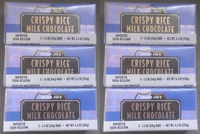 NEW Trader Joe's Crispy Rice Milk Chocolate Candy Bars 6 PACK (18 candy bars ...