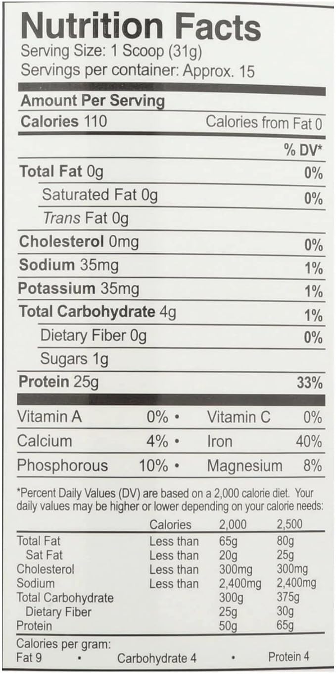 Growing Naturals Rice Protein Isolate Powder Vanilla 1.03 Pound