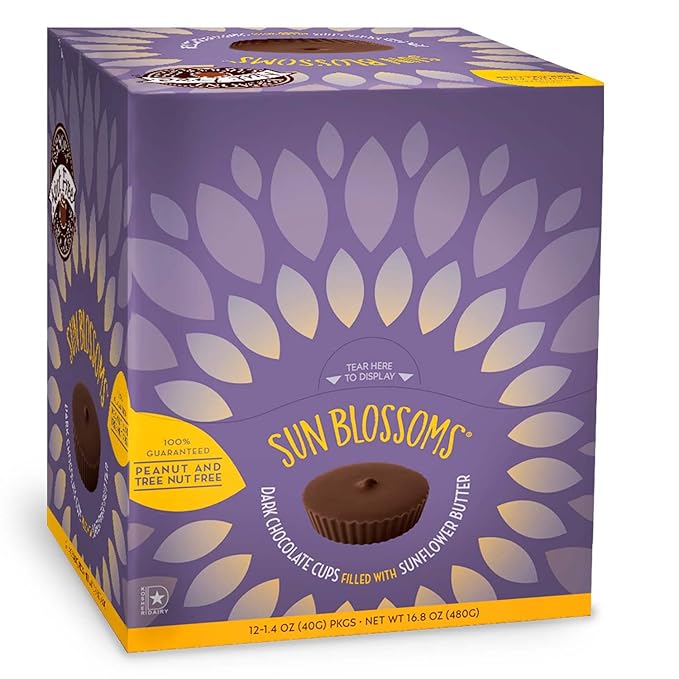 Vermont Nut Free Chocolates Sun Blossoms® (Dark Chocolate) 12 Count Nut-Free Egg-Free Kosher