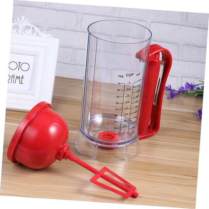 Cabilock Ergonomic Handle Push Button Electric Mixer Pancake Dispenser Non-battery for Baking Grease Separator